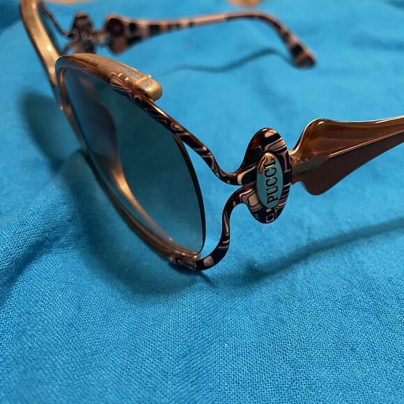 Emilio Pucci Womens Oversized Brown Sunglasses With Gold Accents - Picture 5 of 11